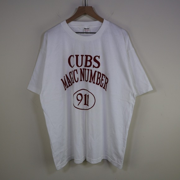 Murina Other - Vintage 90s Chicago Cubs Magic Number 911 T-Shirt XXL White Cotton Cubs Suck Tee